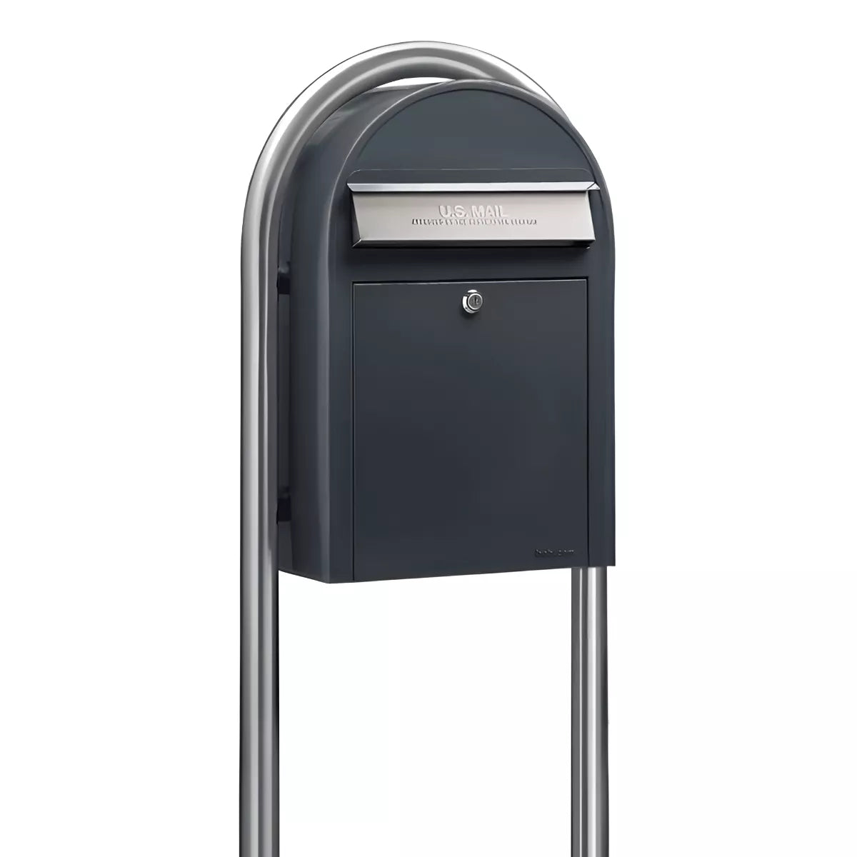 Bobi Classic Front Access Modern Locking Mailbox and Round Post Combo – Multiple Color Options