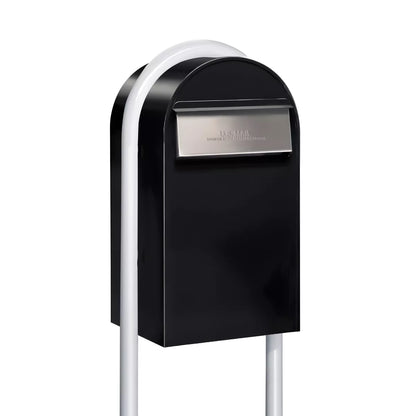 Bobi Grande B Rear Access Modern Locking Mailbox with Round Post Combo – Secure Small Parcel Delivery – Multiple Color Options