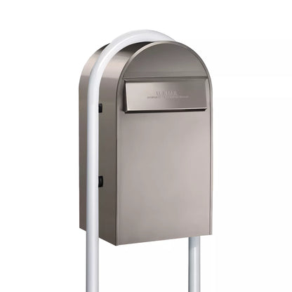 Bobi Grande B Rear Access Modern Locking Mailbox with Round Post Combo – Secure Small Parcel Delivery – Multiple Color Options