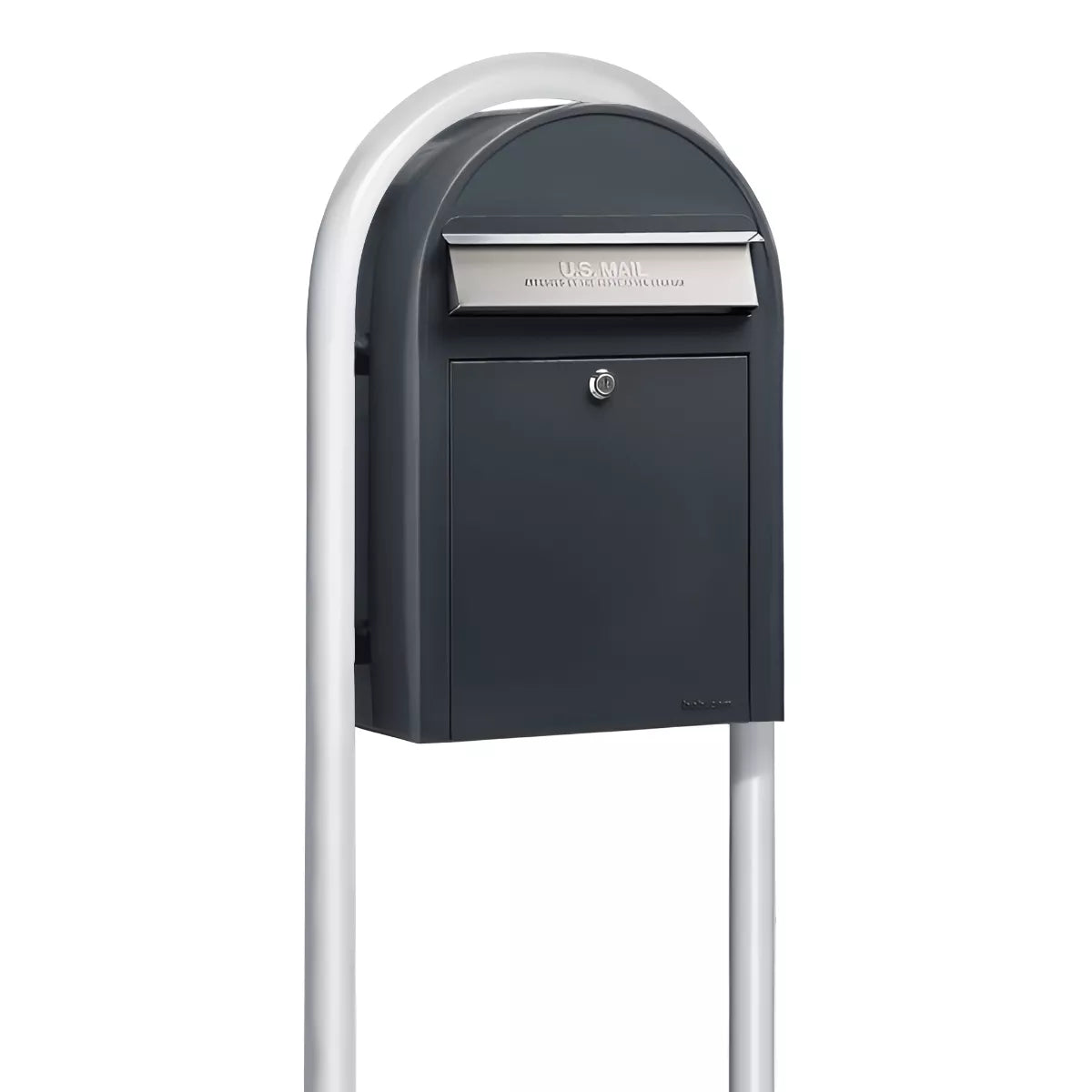 Bobi Classic Front Access Modern Locking Mailbox and Round Post Combo – Multiple Color Options