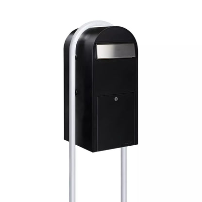 Bobi Jumbo Front Access Modern Locking Package Mailbox and Round Post Combo – Multiple Color Options