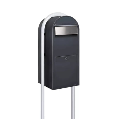 Bobi Jumbo Front Access Modern Locking Package Mailbox and Round Post Combo – Multiple Color Options