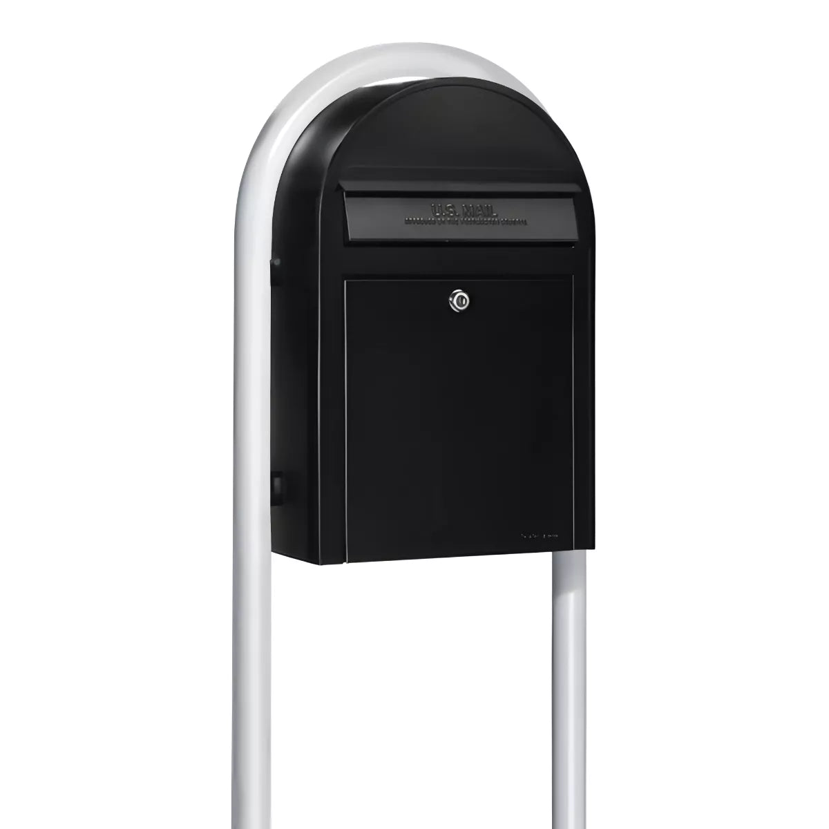 Bobi Classic Front Access Modern Locking Mailbox and Round Post Combo – Multiple Color Options