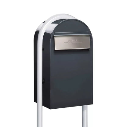 Bobi Grande B Rear Access Modern Locking Mailbox with Round Post Combo – Secure Small Parcel Delivery – Multiple Color Options