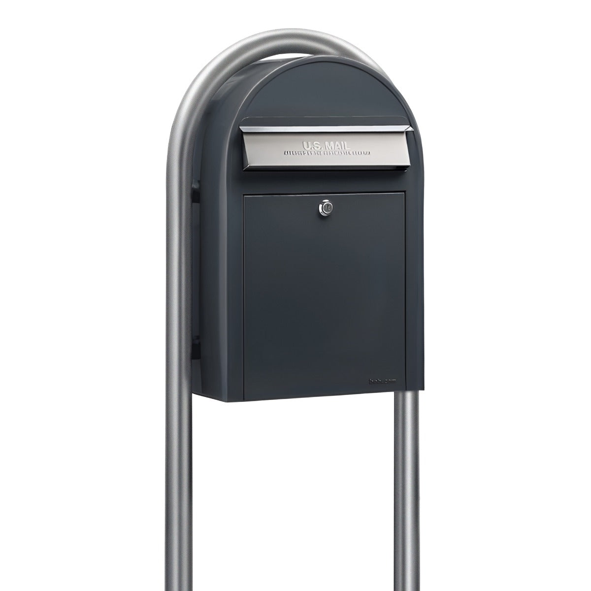 Bobi Classic Front Access Modern Locking Mailbox and Round Post Combo – Multiple Color Options