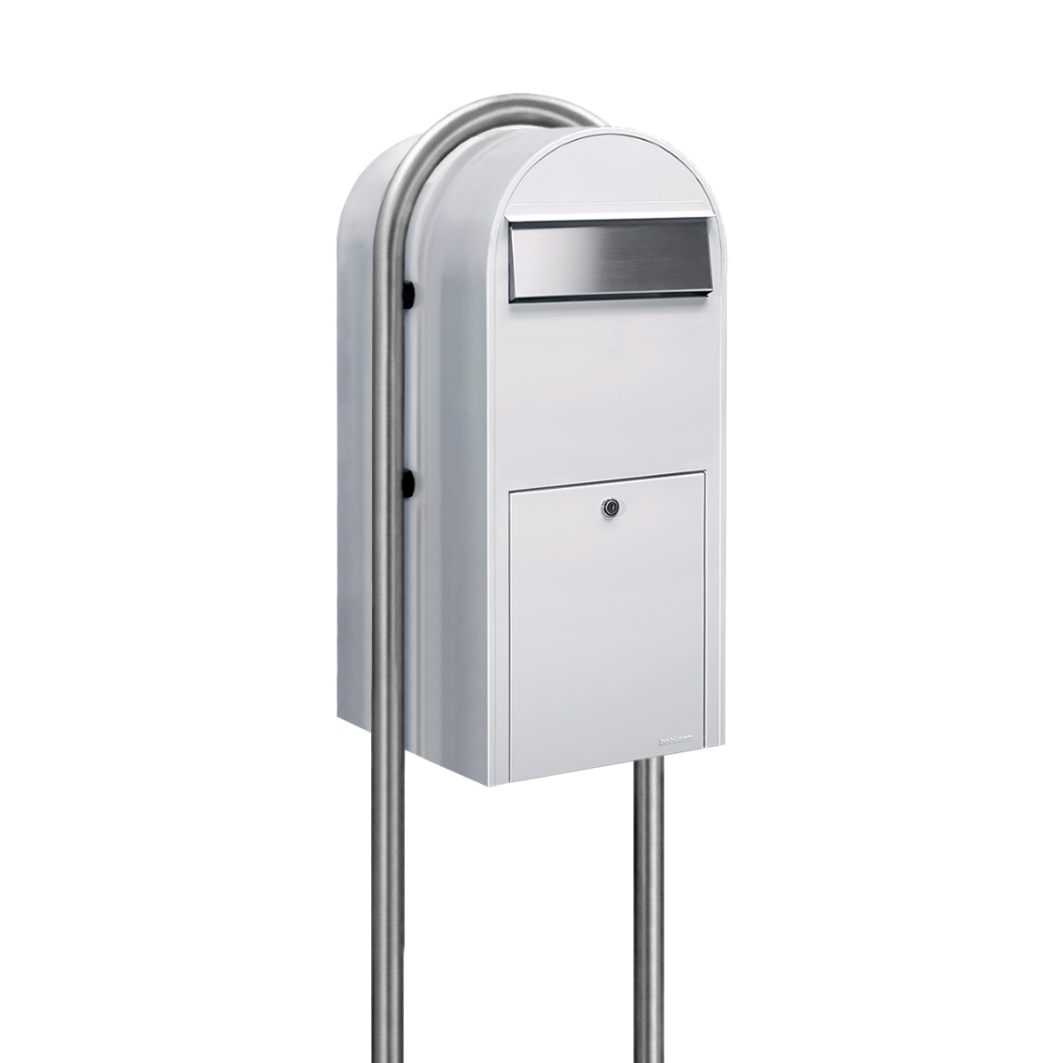 Bobi Jumbo Front Access Modern Locking Package Mailbox and Round Post Combo – Multiple Color Options