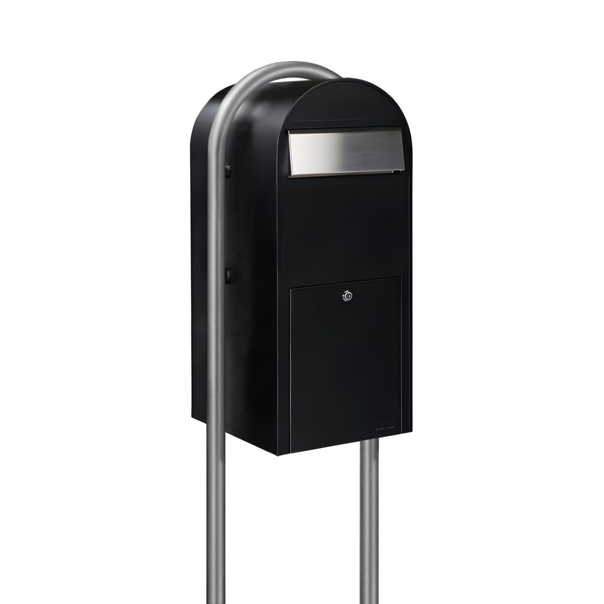 Bobi Jumbo Front Access Modern Locking Package Mailbox and Round Post Combo – Multiple Color Options