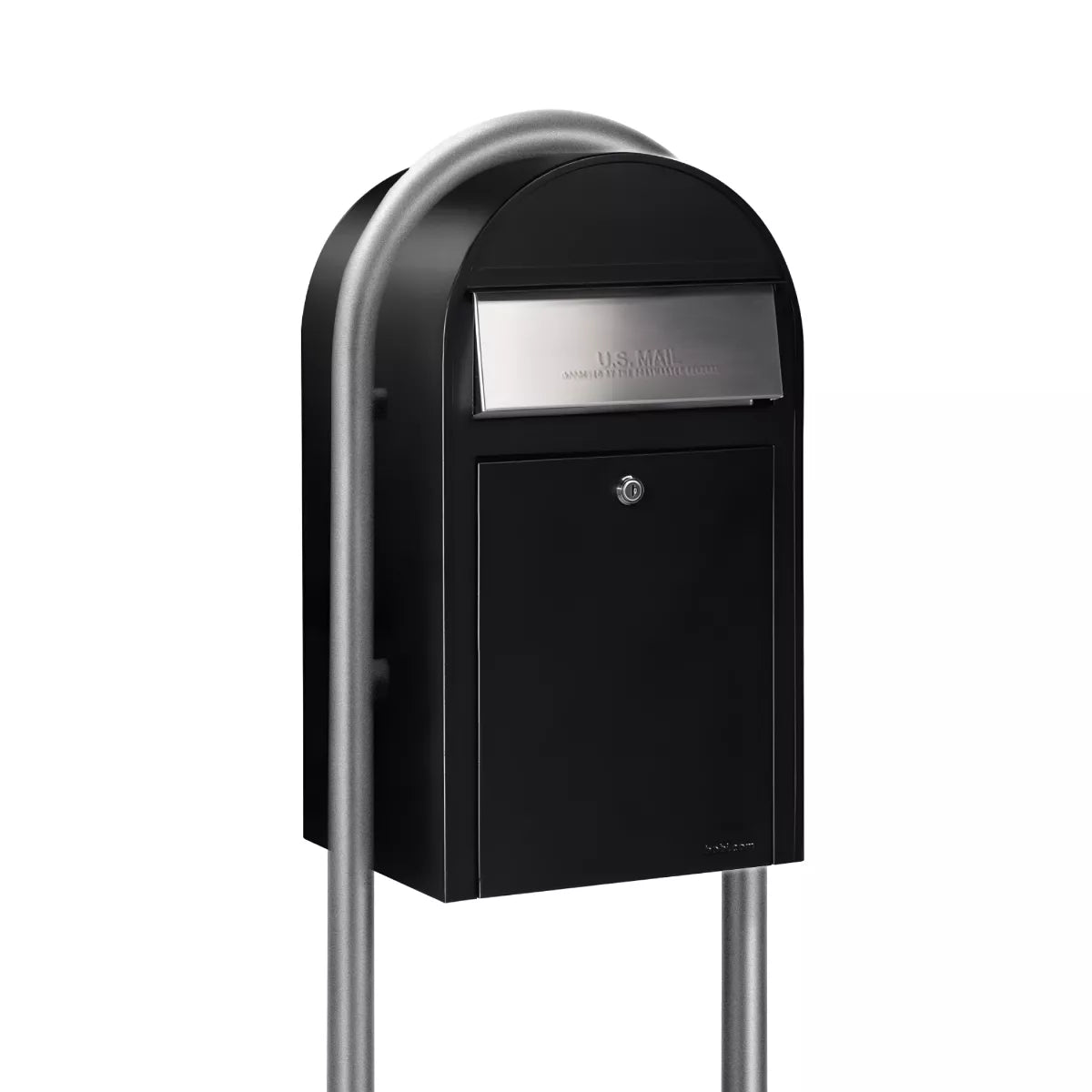 black bobi grande mailbox with zinc post