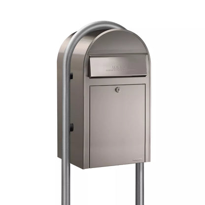 Stainless Steel Bobi Grande Mailbox with Zinc Post