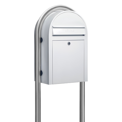 Bobi Classic Front Access Modern Locking Mailbox and Round Post Combo – Multiple Color Options