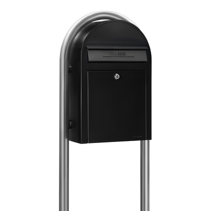 Bobi Classic Front Access Modern Locking Mailbox and Round Post Combo – Multiple Color Options