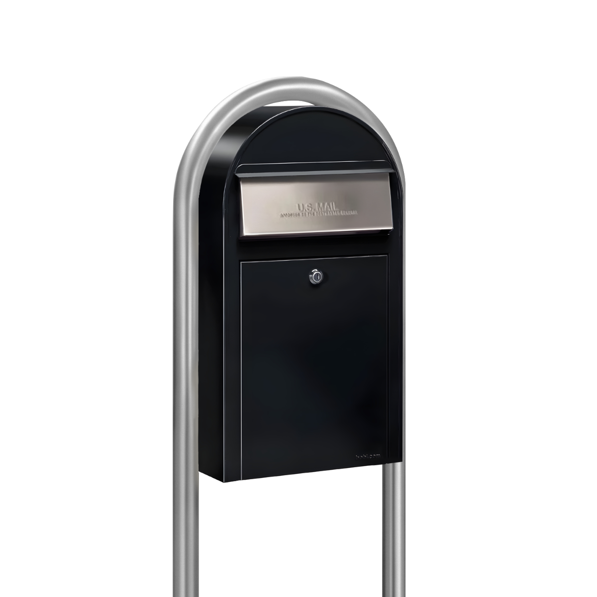 Bobi Grande Slim Front Access Modern Locking Mailbox with Round Post Combo – Multiple Color Options